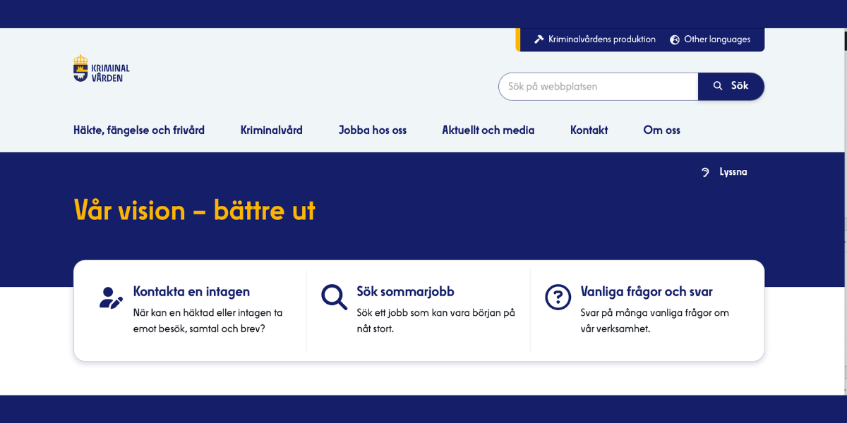 Kriminalvårdens nya hemsida kostade 2 miljoner